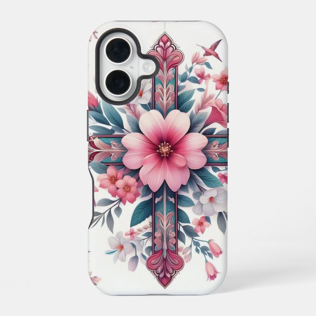 Pink Flowers Iphone Case (Back)