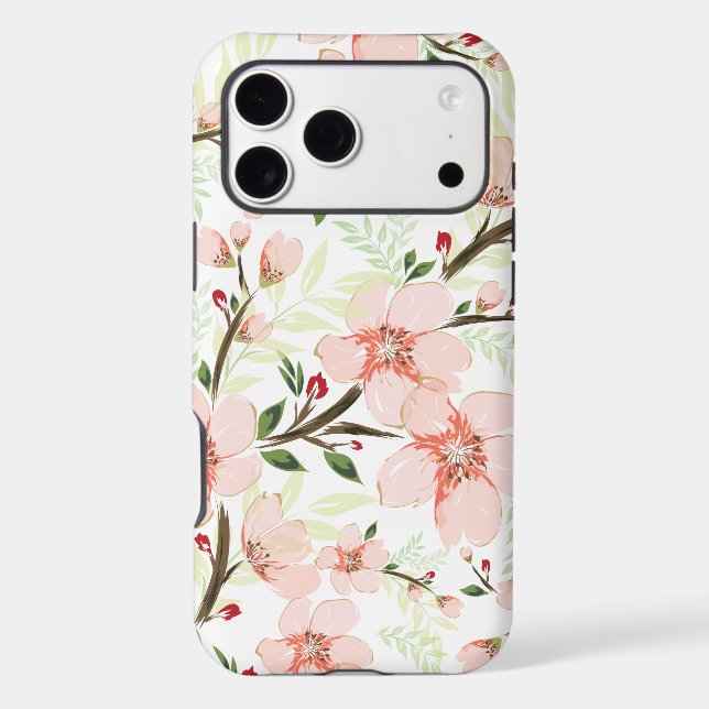 Pink flowers iphone case (Back)