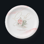 Pink Flowers It's a Girl Cute Baby Shower Paper Plates<br><div class="desc">Pink flowers and pampas grass baby shower paper plates - It's a Girl</div>