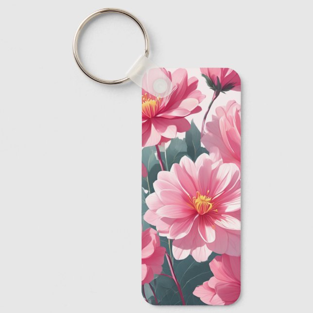 Pink Flowers Keychain (Front)