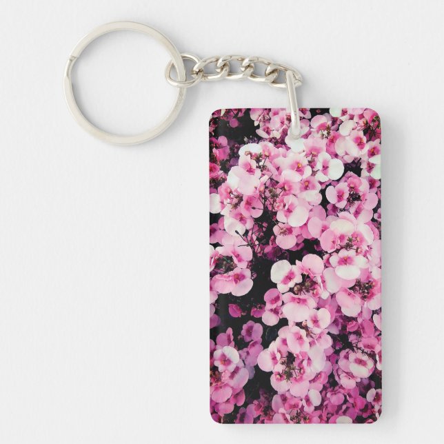 Pink flowers keychain (Front)