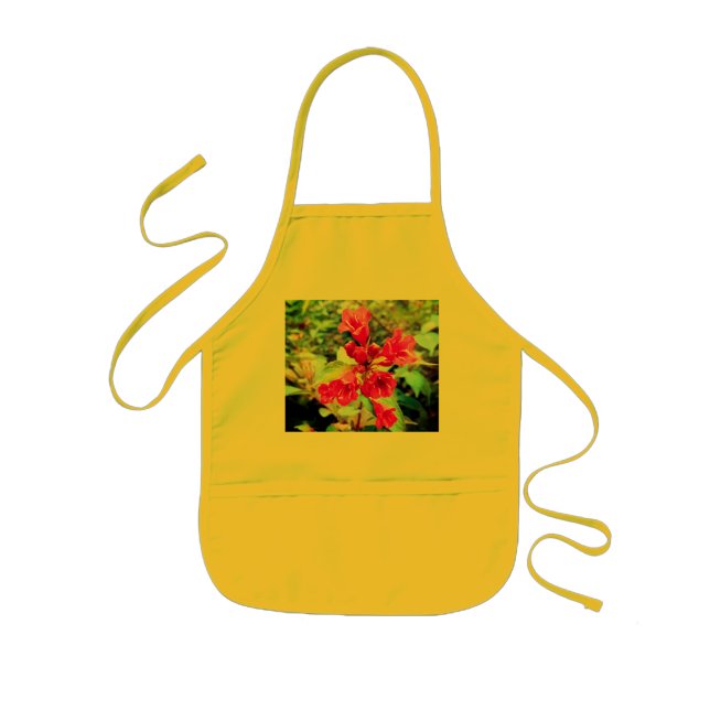 Pink flowers kids' apron (Front)