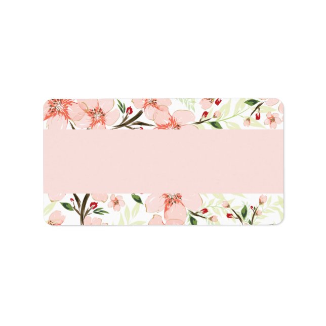 Pink flowers label (Front)