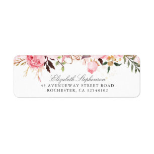 Pink Flowers Label