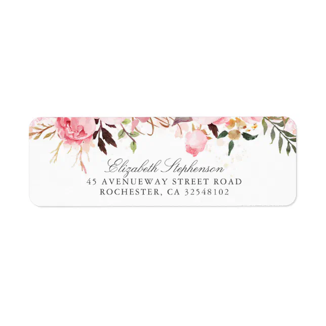 Pink Flowers Label | Zazzle