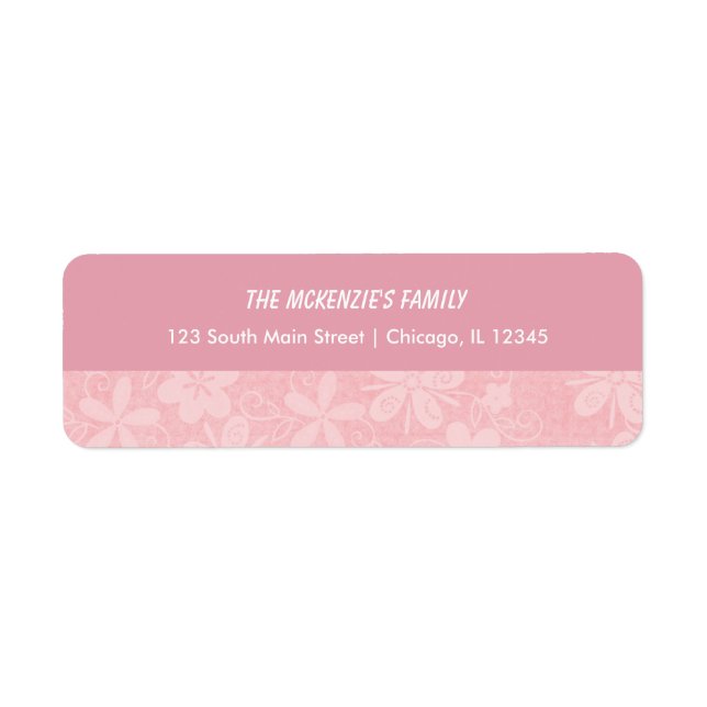 Pink Flowers Label (Front)