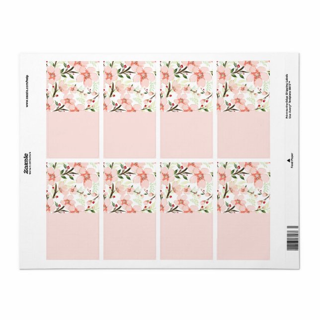 Pink flowers label (Full Sheet)