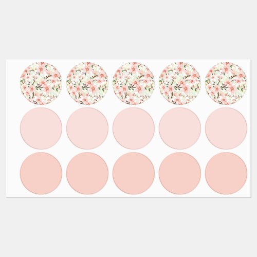 Pink flowers labels