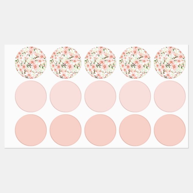 Pink flowers labels (Sheet)