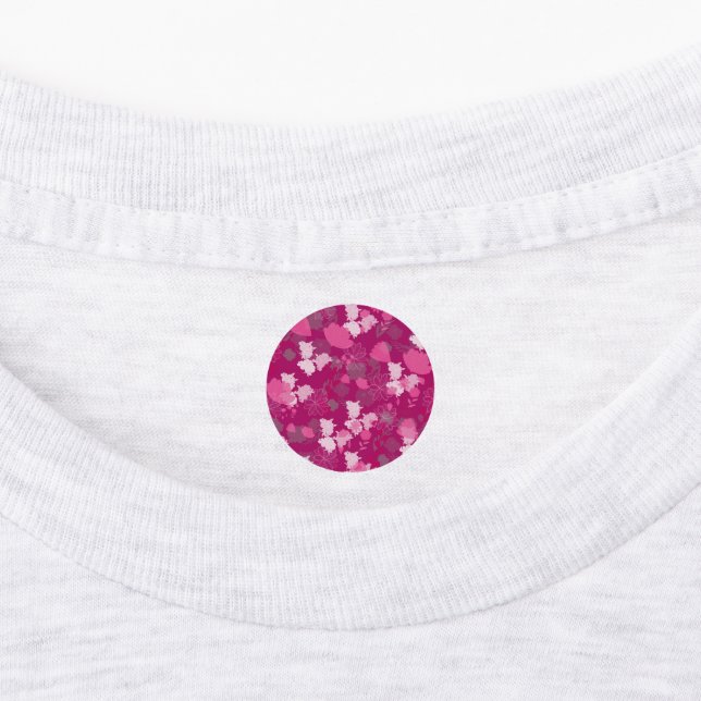 pink flowers labels (Affixed)