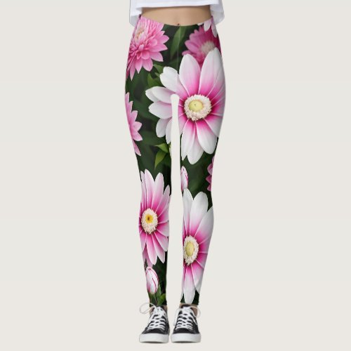 Pink flowers leggings 