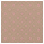 Pink Flowers Light Brown | Floral Block Pattern Fabric