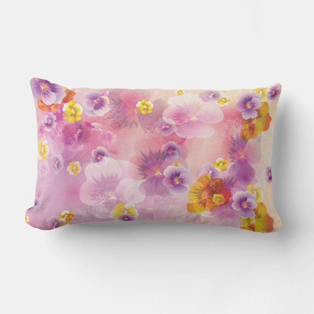Pink Flowers Love - Pillow (Front)
