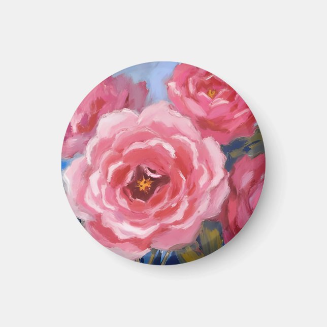 Pink Flowers  Magnet (Front)