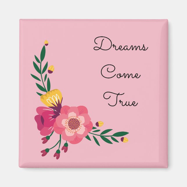 Pink Flowers Magnet (Front)