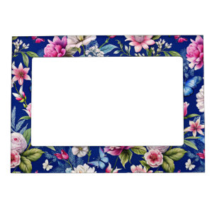 Pink Flowers Magnetic Frame
