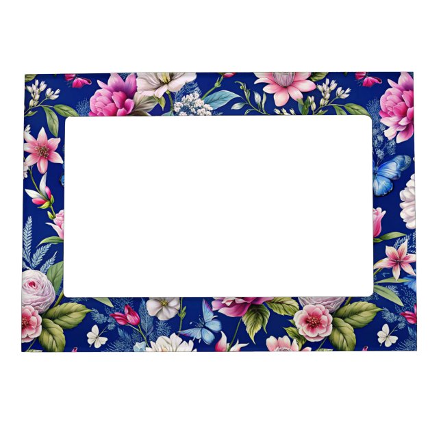 Pink Flowers Magnetic Frame (Front)