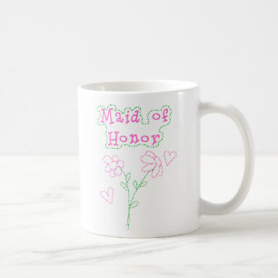 Pink Flowers Maid of Honor Coffee Mug