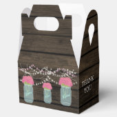 pink flowers mason jar wedding favor box (Opened)