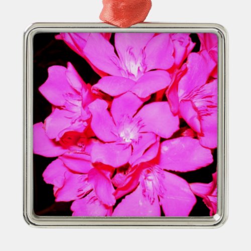 Pink Flowers Metal Ornament