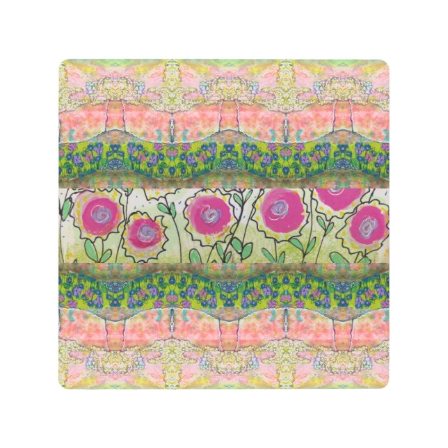 Pink Flowers  Metal Print (Front)