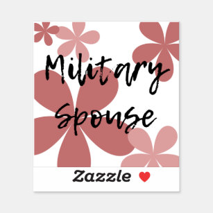 Pink Flowers Military Spouse  Sticker