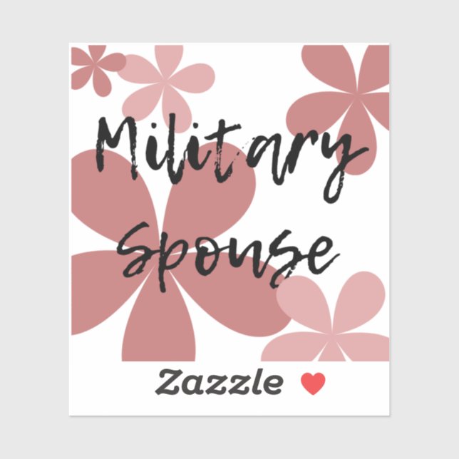 Pink Flowers Military Spouse  Sticker (Sheet)