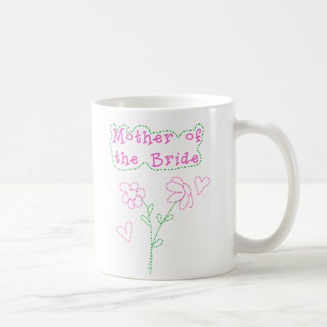 Pink Flowers Mother of Bride Coffee Mug (Right)