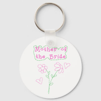 Pink Flowers Mother of Bride Keychain