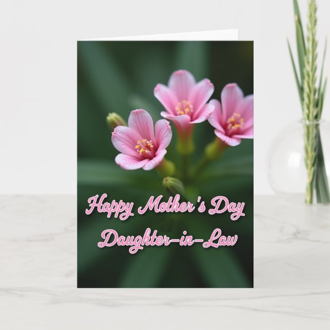 Pink Flowers Mothers Card (Front)