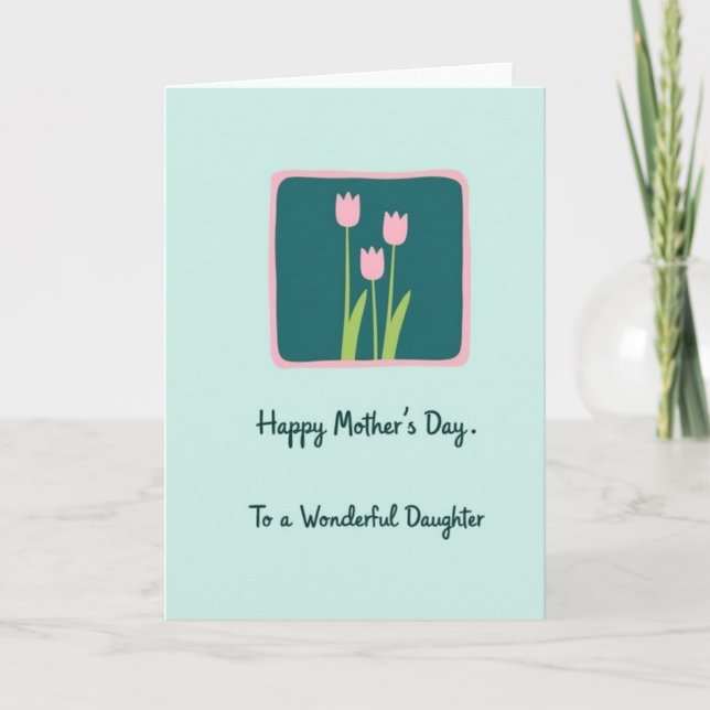 Pink Flowers Mothers Day Card (Front)