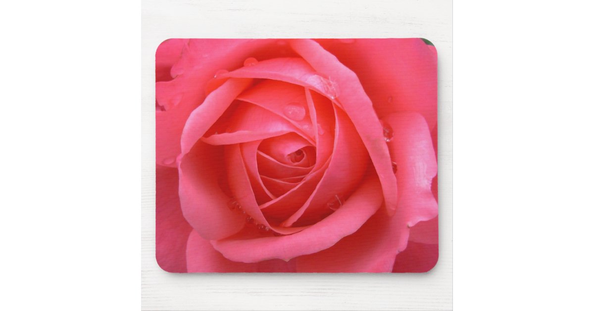 Pink Flowers Mousepad Red Rose Decor Gifts | Zazzle