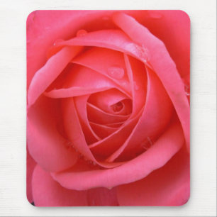 Pink Flowers Mousepad Red Rose Decor Gifts