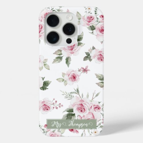 Pink Flowers Mrs Customized Phone Case