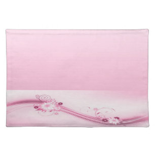 Pink Flowers n Waves Cloth Placemat