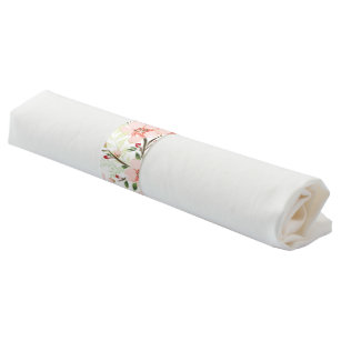 Pink flowers napkin bands