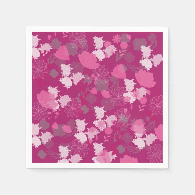 pink flowers napkins (Front)