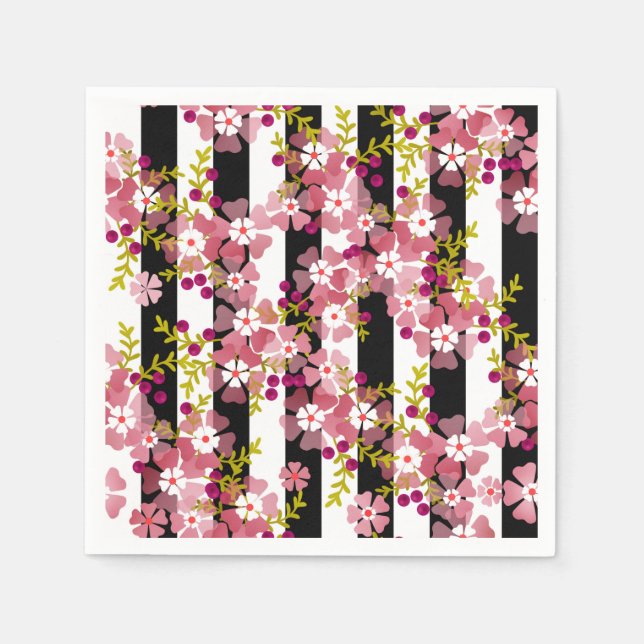 Pink flowers napkins (Front)