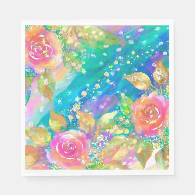 PINK FLOWERS  NAPKINS (Front)