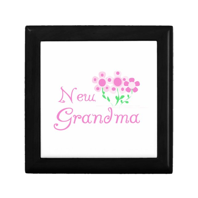 Pink Flowers New Grandma Gifts Jewelry Box (Front)