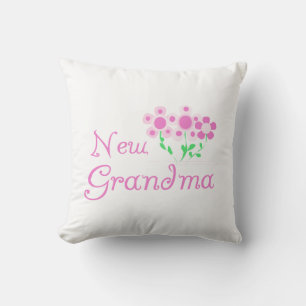 Pink Flowers New Grandma Gifts Throw Pillow