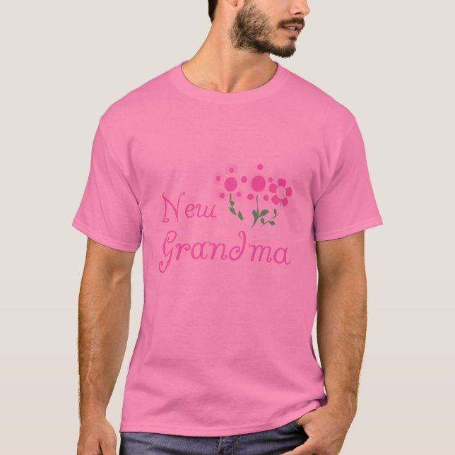 Pink Flowers New Grandma Tshirts and Gifts (Front)