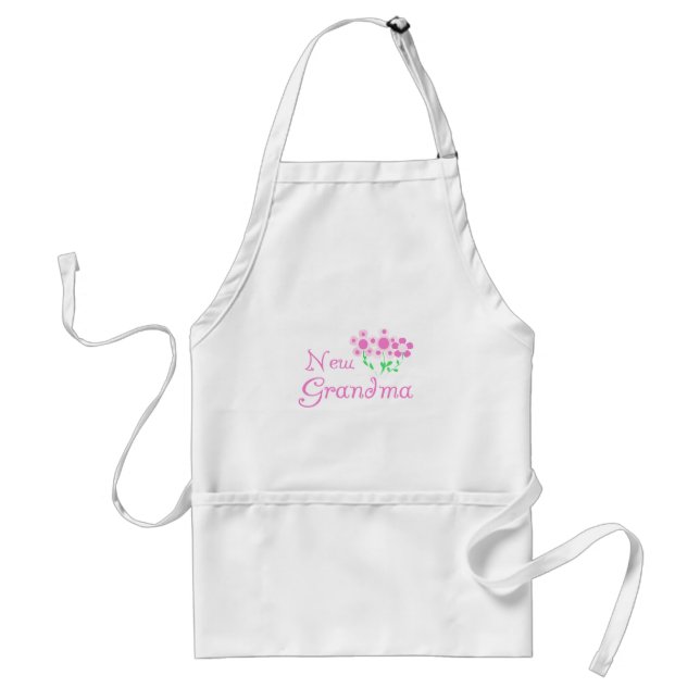 Pink Flowers New Grandma Tshirts and Gifts Adult Apron (Front)