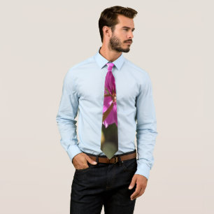 Pink flowers of an ivy leafed geranium neck tie