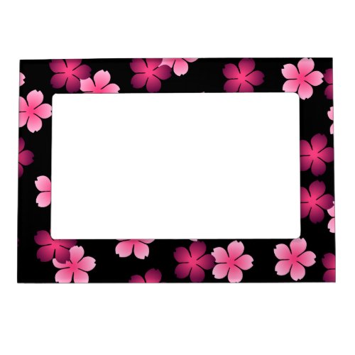 Pink Flowers on Black _ Frame