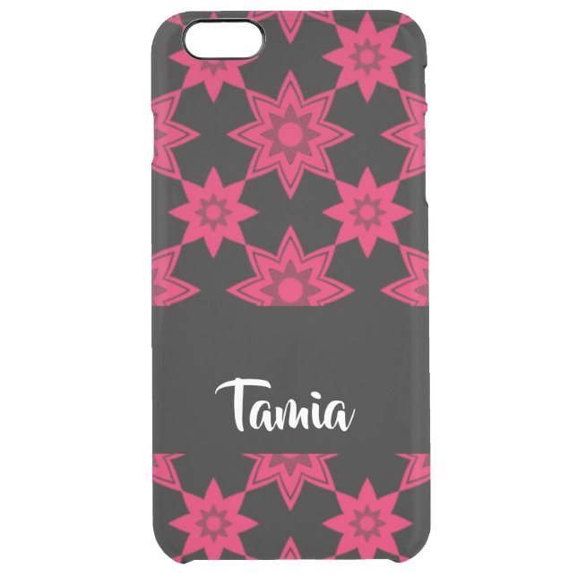 Pink flowers on black uncommon iPhone case (Back)