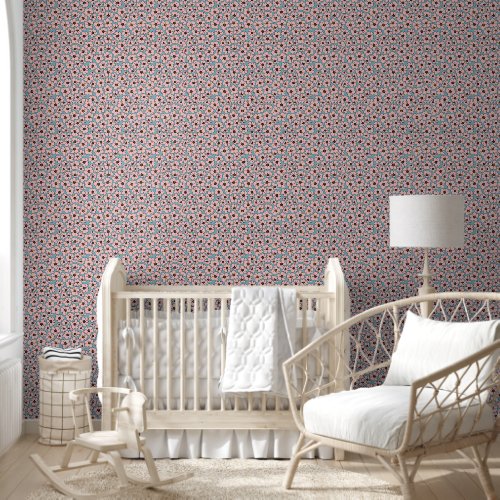 Pink Flowers On Blue Wallpaper