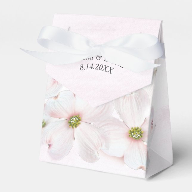 Pink Flowers on Pink Favor Boxes (Front Side)