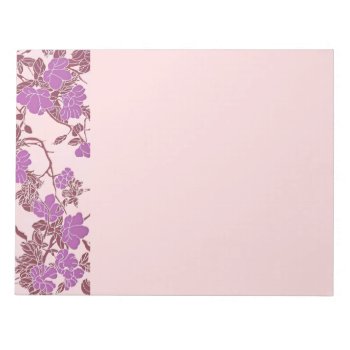 Pink Flowers On Pink Notepad by LeFlange at Zazzle