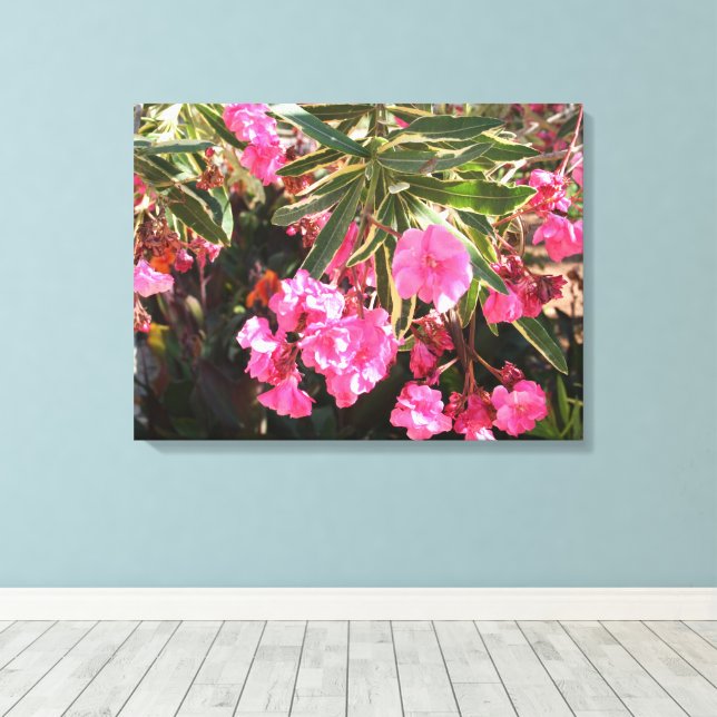 Pink flowers on the tree canvas print (Insitu(Wood Floor))